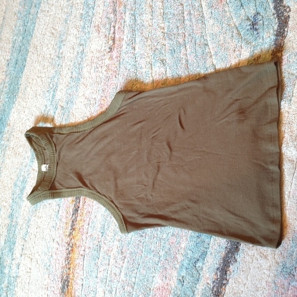 Free People Intimately Wide Eyed Green Ribbed Tank Top Women's Size Small - Picture 7 of 8